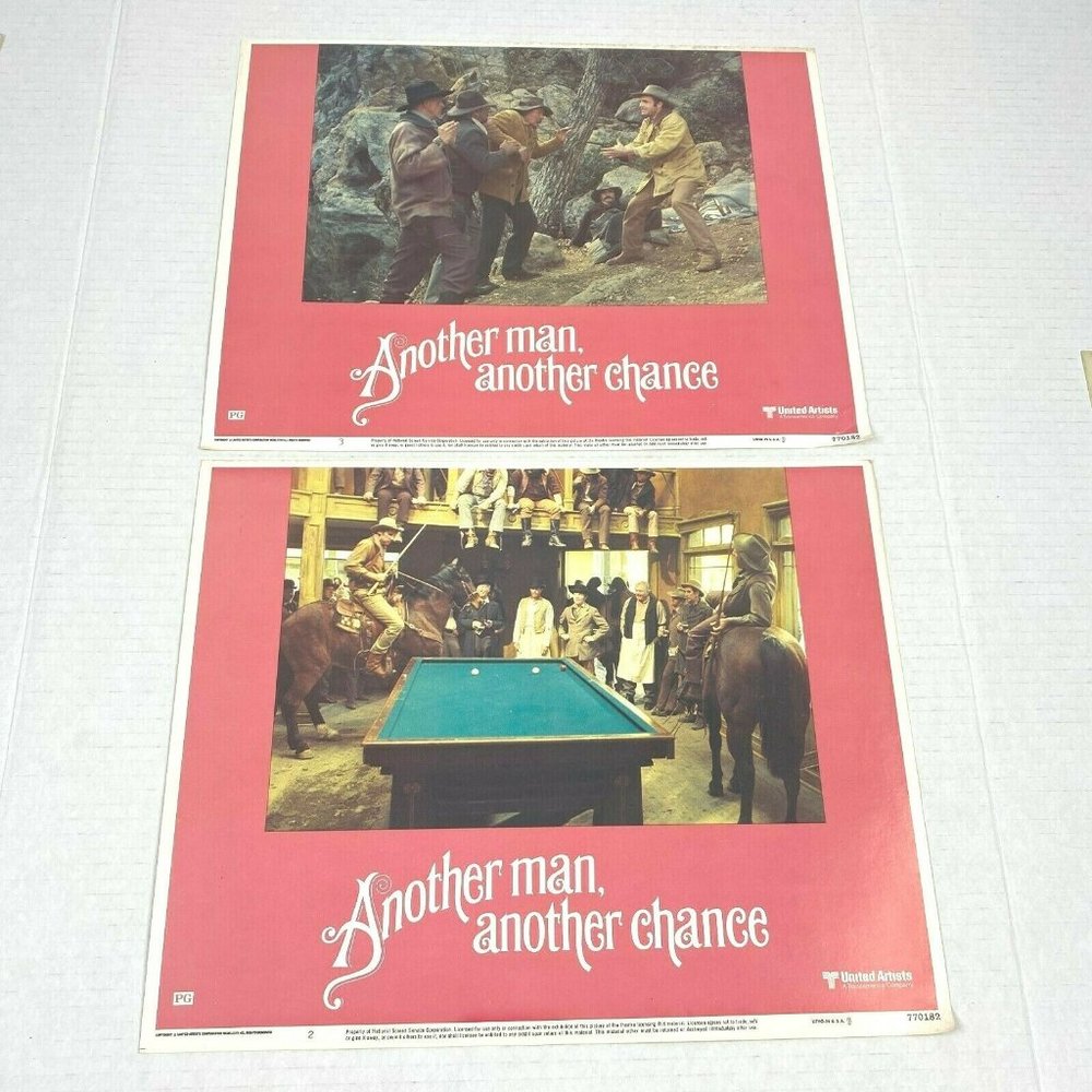 Set of 2 Another Man Another Chance Lobby Card Movie Poster James Caan Western